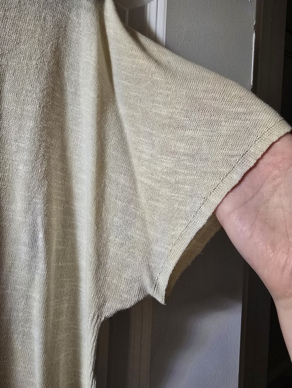 Ivory Short Sleeve Knit Sweater - Picture 3 of 3